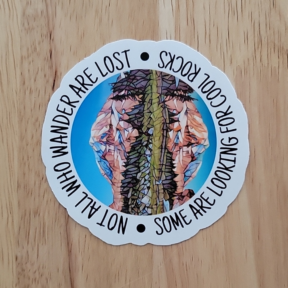 3 inch Decal, "Not all who wandering are lost", water/weatweatherproof